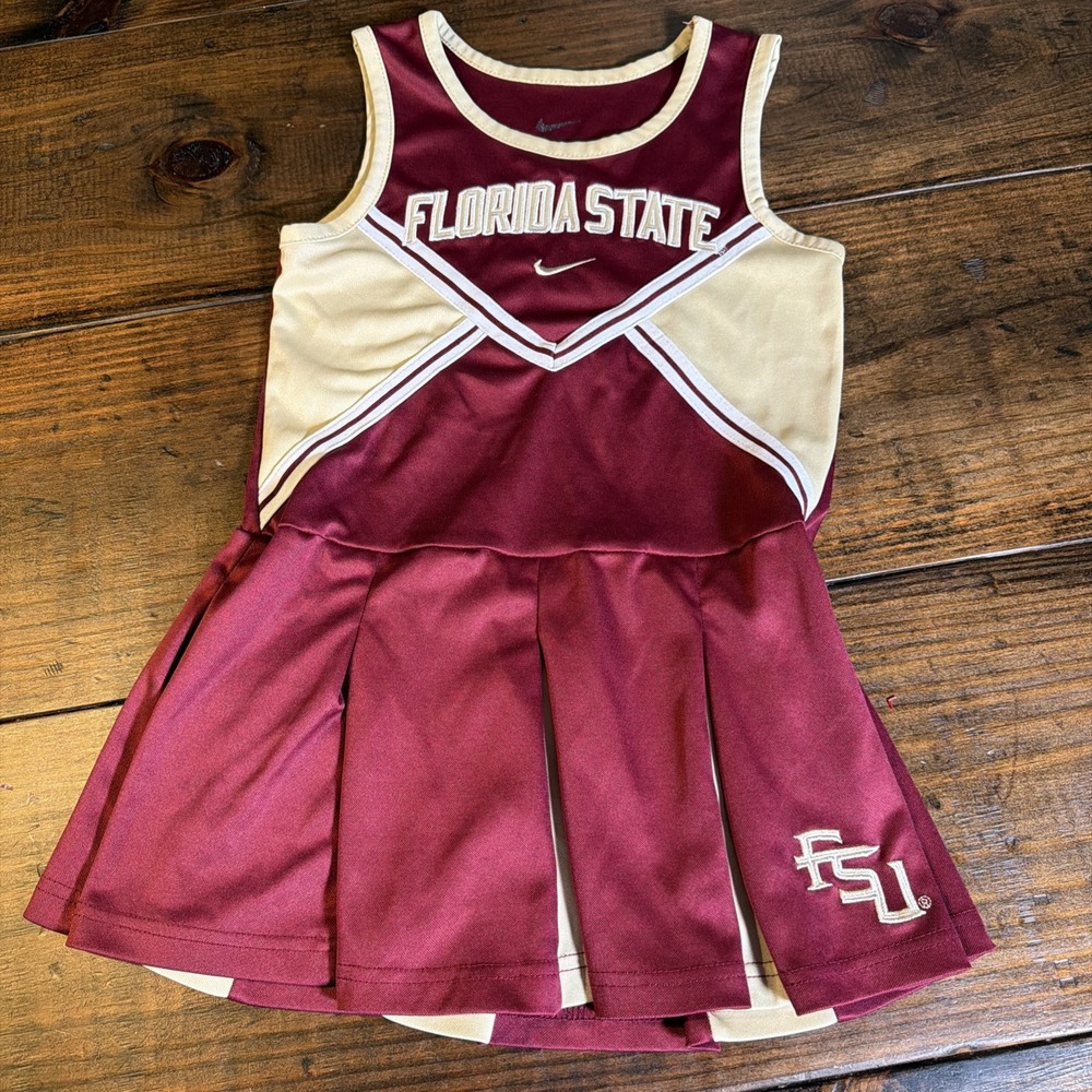 Nike Florida State Seminoles FSU Girls Cheerleader Dress Size 6X Garnet Gold